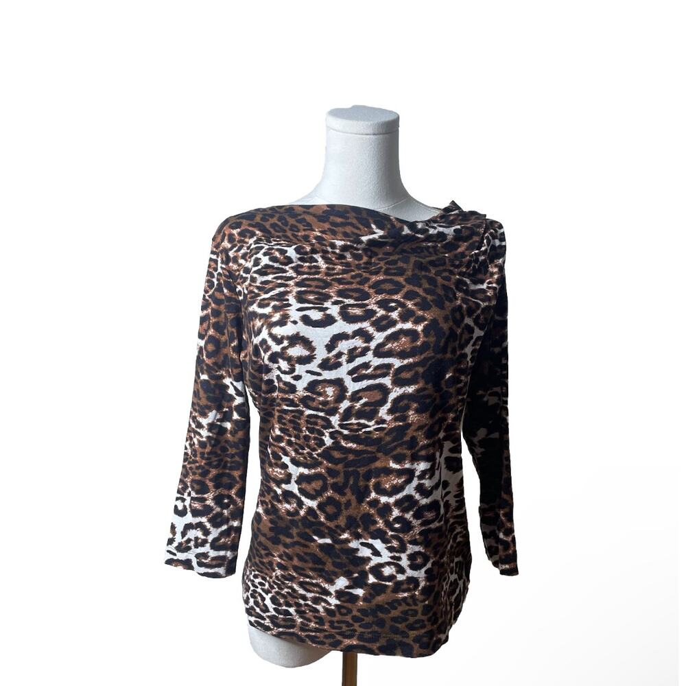 St. John Leopard Print Blouse - Size S